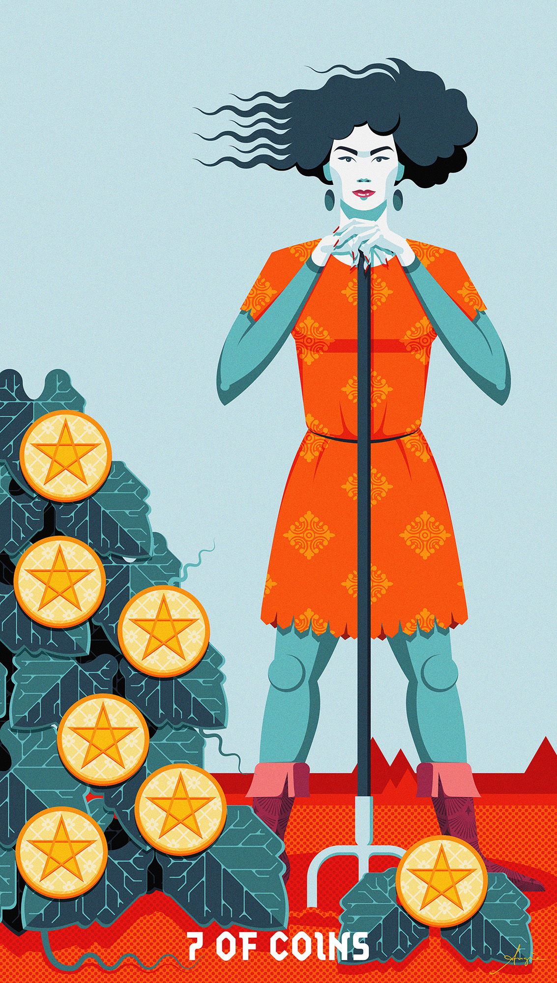 Tarot Deck: 7 of Coins