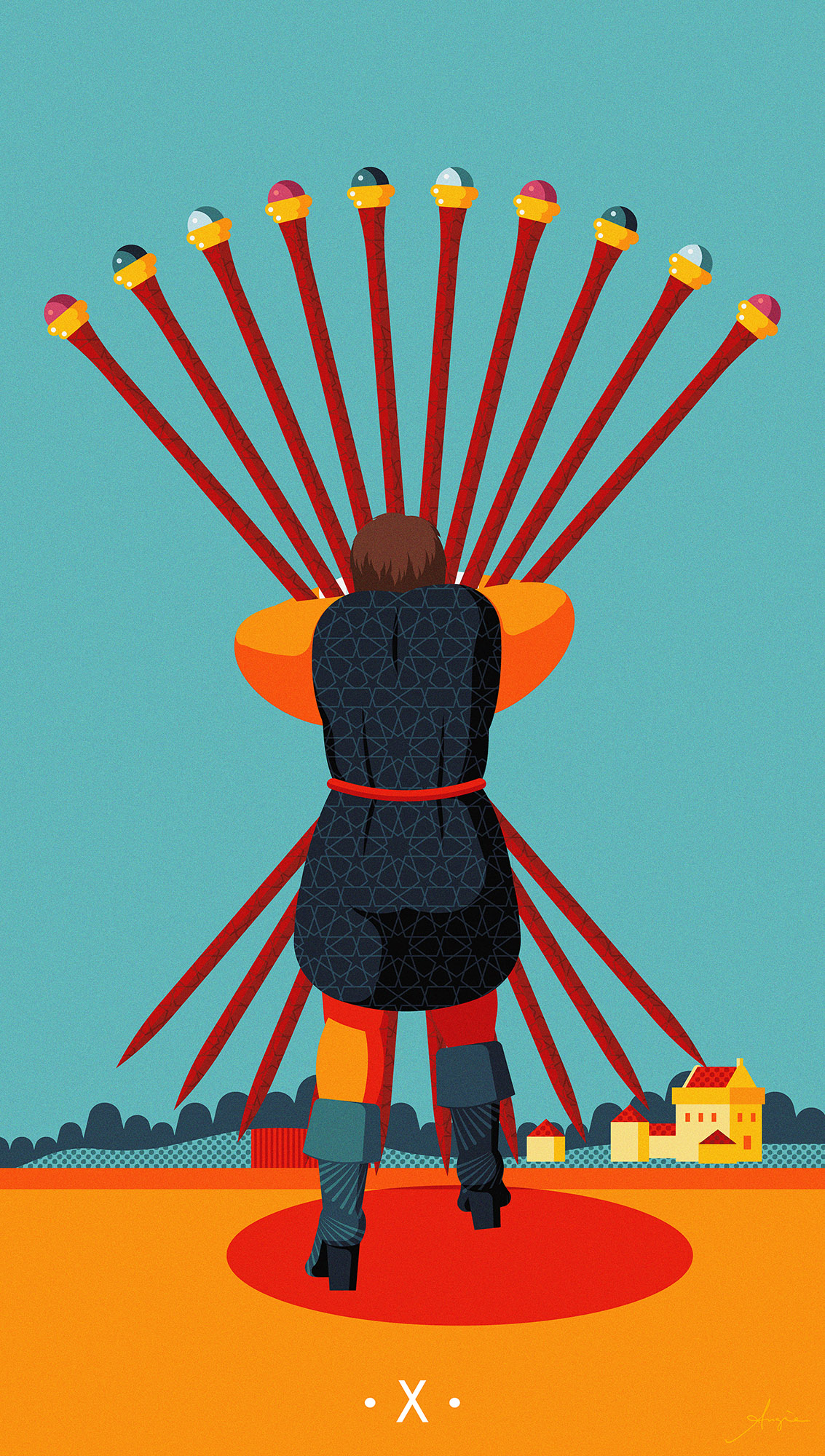 Tarot Deck: 10 of Wands